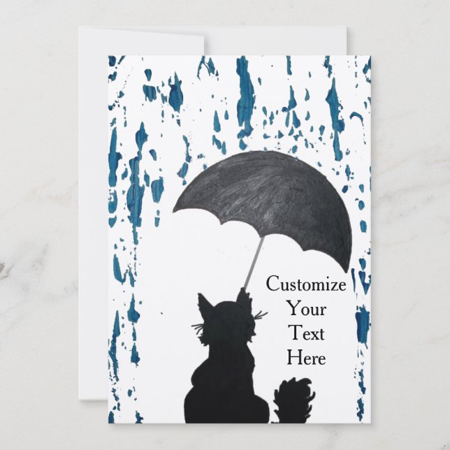 Whimsical Cat In the Rain (Front)