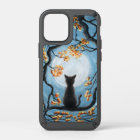 Whimsical Cat in Tree Full Moon Painting
