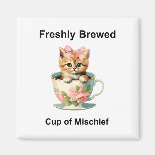 Whimsical Cat Magnet