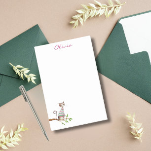 Whimsical Cat Mom Cat Lover Cute Watercolor Custom Post-it Notes