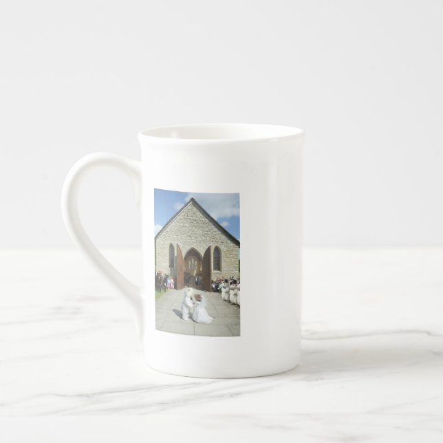 Whimsical Cat & Mouse Wedding Coffee Mug (Left)