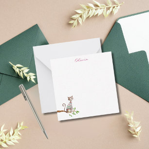 Whimsical Cat Mum Cat Lover Cute Watercolor Custom Card