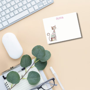 Whimsical Cat Mum Cat Lover Cute Watercolor Custom Post-it Notes