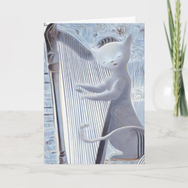 Whimsical Cat Music – Greeting Card (Front)