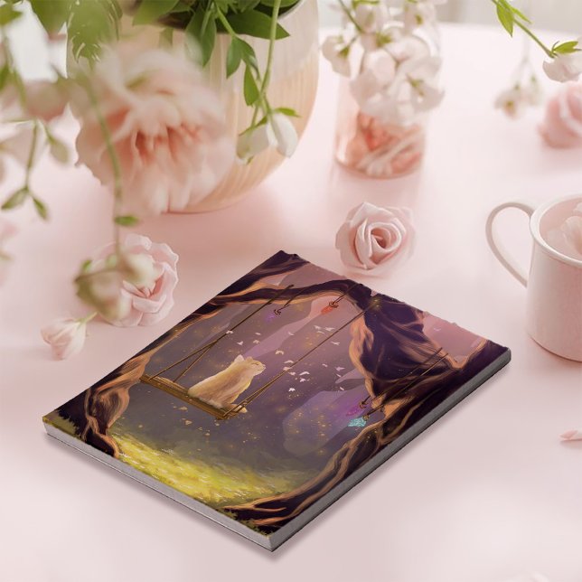 Whimsical Cat on a Swing Notepad (Creator Uploaded)