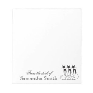 Whimsical cat PERSONALIZE Notepad
