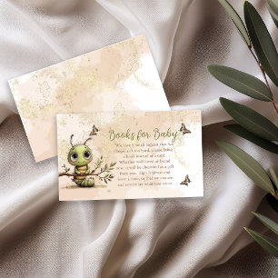 Whimsical Caterpillar Baby Shower Books for Baby Enclosure Card
