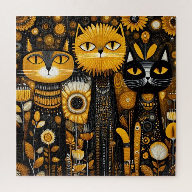 Whimsical Cats Jigsaw Puzzle (Vertical)