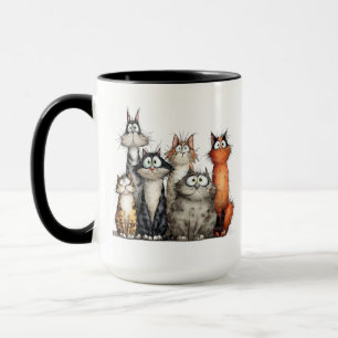 Whimsical cats mug