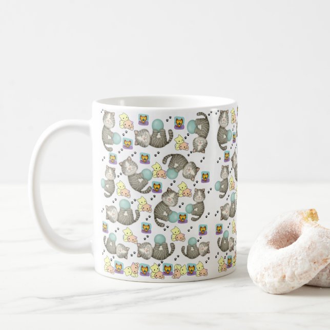 Whimsical Cats Mug (With Donut)