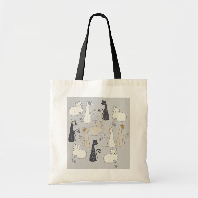 Whimsical Cats Tote Bag (Front)