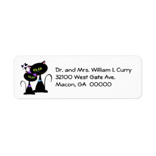 Whimsical Cats Wedding Address Labels