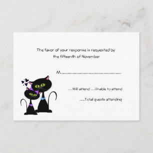 Whimsical Cats Wedding RSVP