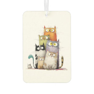 Whimsical Cats with Big Eyes Air Freshener
