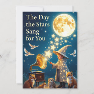 Whimsical Celestial Birthday Card: Enchanted Folk