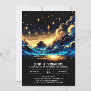 Whimsical Celestial Digital Birthday Invitation