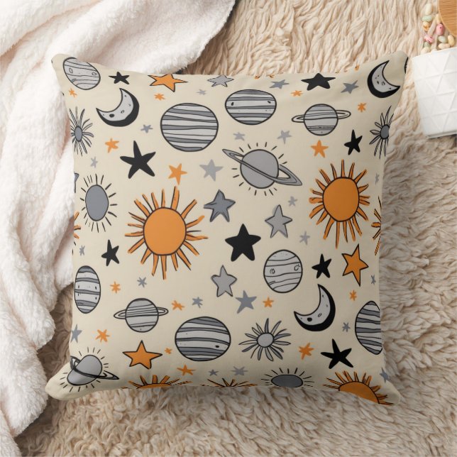 Whimsical Celestial Doodle Cushion (Blanket)