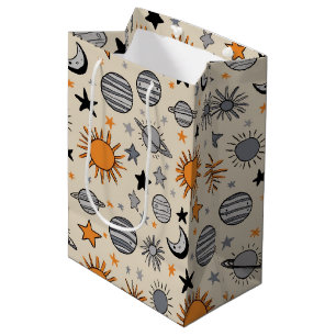 Whimsical Celestial Doodle Medium Gift Bag