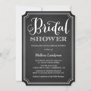 Whimsical Chalkboard Bridal Shower Invitation