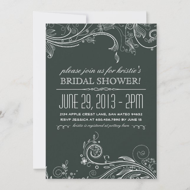 Whimsical Chalkboard Invitation (Front)