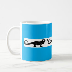 Whimsical Chameleon Design Turquoise Coffee Cup
