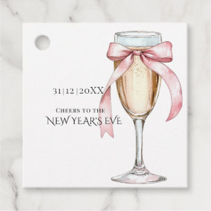 Whimsical Champagne New Year's Eve Party Favour Tags