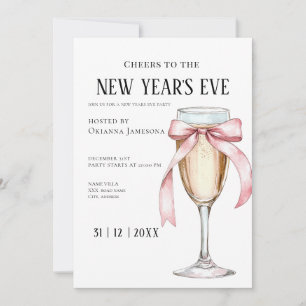Whimsical  Champagne New Year's Eve Party  Invitat Invitation