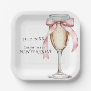 Whimsical Champagne New Year's Eve Party Paper Plate
