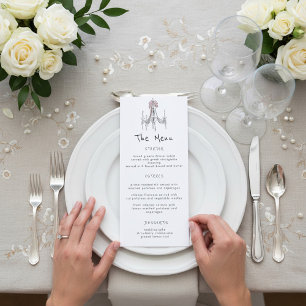 Whimsical Chandelier Dessert Cake Wedding Menu