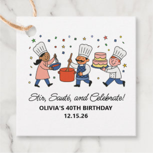 Whimsical Chef Cooking Class Birthday Party Favour Tags