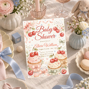 Whimsical Cherry Baby Shower Invitation