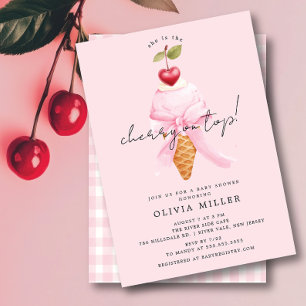 Whimsical Cherry Baby Shower Invitation