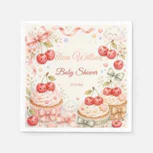 Whimsical Cherry Baby Shower Napkin