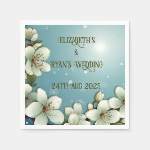 Whimsical Cherry blossom with Sparkles Napkin