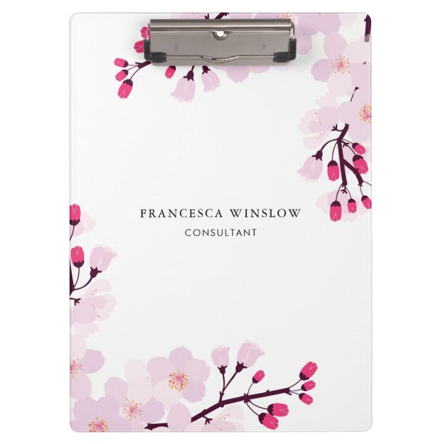Whimsical Cherry Blossoms Personalised Clipboard (Front)