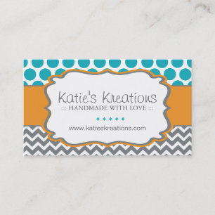 Whimsical Chevron and Dots - Custom Design Business Card