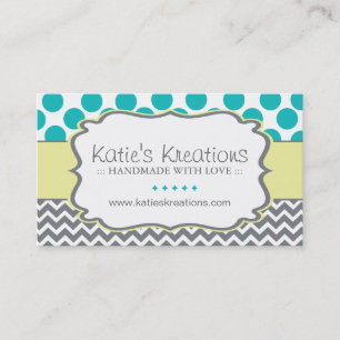 Whimsical Chevron and Dots - Custom Design Business Card