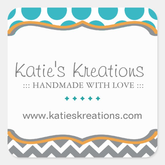 Whimsical Chevron and Dots Stickers (Front)