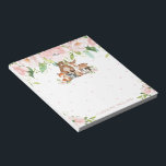 Whimsical Chic Blush Pink Floral Woodland Animals Notepad<br><div class="desc">(c) The Happy Cat Studio</div>