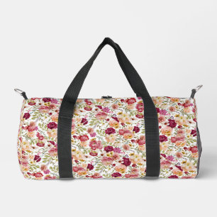 Whimsical Chic Stylish Floral Duffle Bag