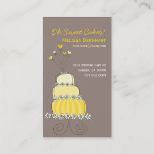 Whimsical Chic Yellow Wedding Cake Profile Card