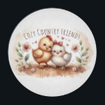 Whimsical Chick Duo Cottagecore Watercolor Cutting Board<br><div class="desc">This enchanting watercolor illustration features two baby chicks nestled close together, radiating warmth, tenderness, and gentle companionship. Soft blush tones, creamy neutrals, and earthy browns blend seamlessly with delicate florals and floating heart accents, creating a cozy cottagecore mood with storybook charm. Rounded forms, rosy cheeks, and subtle painterly details give...</div>