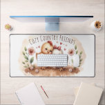 Whimsical Chick Duo Cottagecore Watercolor Desk Mat<br><div class="desc">This enchanting watercolor illustration features two baby chicks nestled close together, radiating warmth, tenderness, and gentle companionship. Soft blush tones, creamy neutrals, and earthy browns blend seamlessly with delicate florals and floating heart accents, creating a cozy cottagecore mood with storybook charm. Rounded forms, rosy cheeks, and subtle painterly details give...</div>