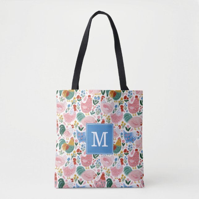 Whimsical Chickens Tote Bag (Front)