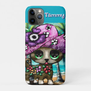 Whimsical Chihuahua Dog Palm Trees Personalised iPhone 11 Pro Case