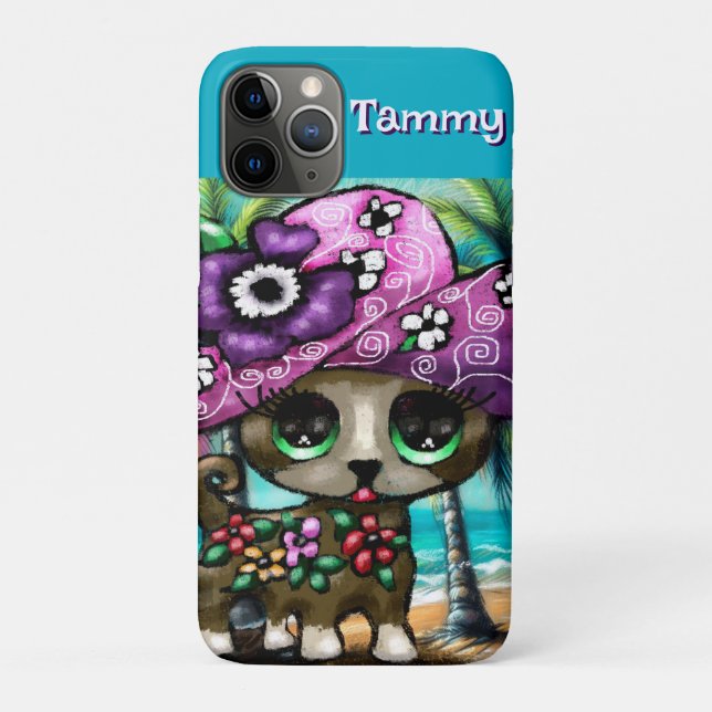 Whimsical Chihuahua Dog Palm Trees Personalised Case-Mate iPhone Case (Back)