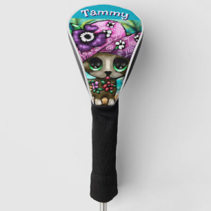 Whimsical Chihuahua Dog Palm Trees Personalised Golf Head Cover