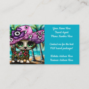 Whimsical Chihuahua Dog Travel Agent Business Card