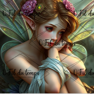 Whimsical Child Fairy - Decoupage Paper