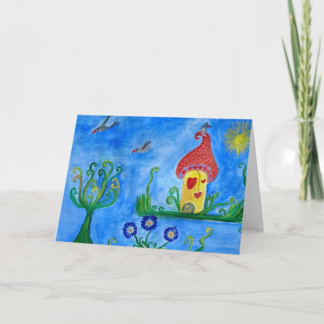 Whimsical Child Illustration Greeting Card (Front)